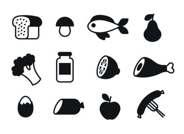 Gıda siyah simgeler