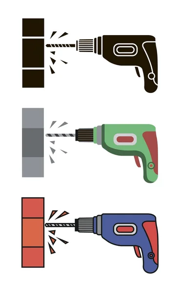 Mão broca elétrica —  Vetores de Stock