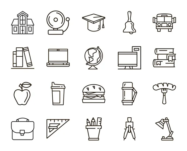 Back to school flat icons — Stock Vector