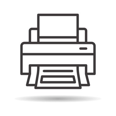 Yazıcı düz simgesi