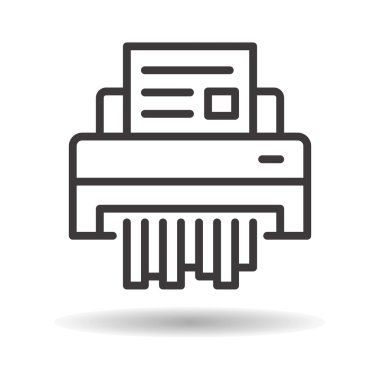 Parçalayıcı kağıt düz simgesi