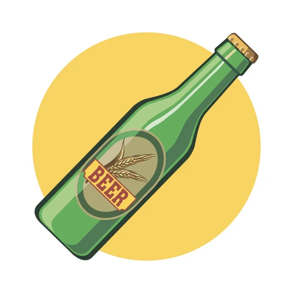 Ilustración botella de cerveza — Vector de stock