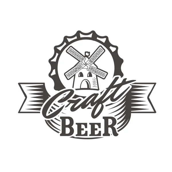 Etiqueta de cerveza artesanal — Vector de stock