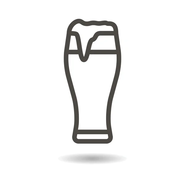 Cerveza en vidrio — Vector de stock