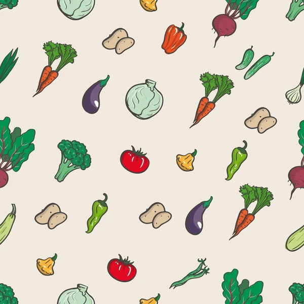 Grönsaker. Sömlös bakgrund — Stock vektor