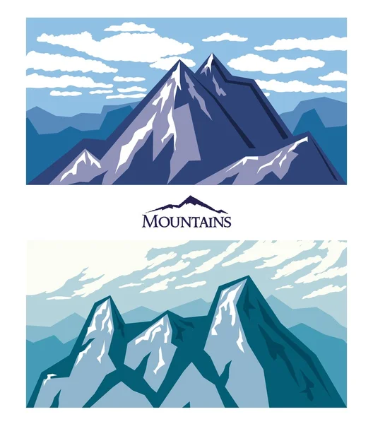 Interdire les montagnes. Escalade. Aventure. La nature. Illustration couleur . — Image vectorielle