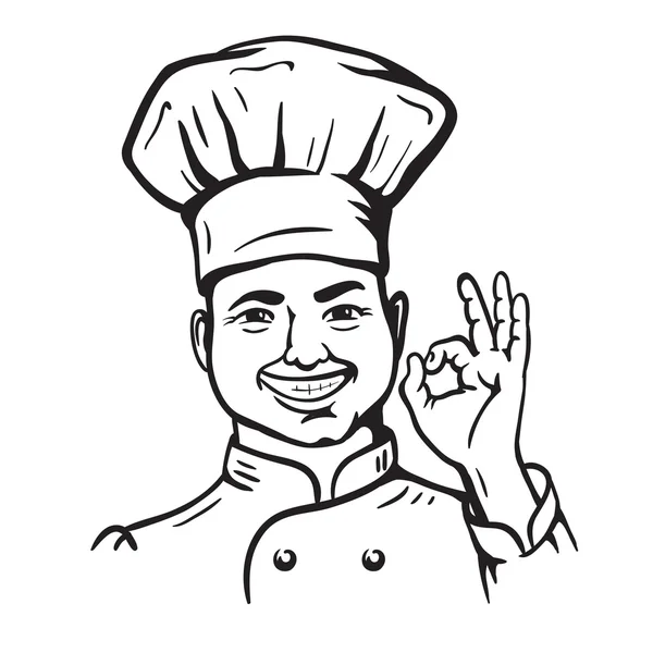 Chef cuisinière. dessin animé vectoriel — Image vectorielle