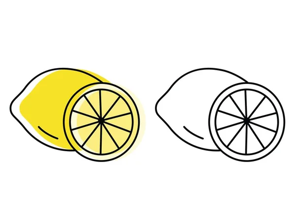 Frutas naturales cultivadas en una granja. productos ecológicos. vector de iconos de limón en estilo plano — Vector de stock