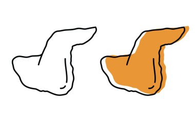 Tavuk eti. En kaliteli tarım ürünleri. Düz biçimli vektör simgeleri