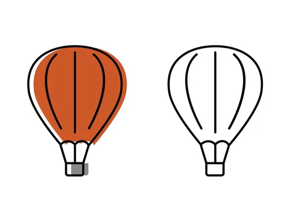 Air balloon for flight. attributes of a good trip. vector icons in flat style — Stock Vector