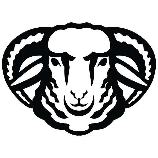 Elevage du bétail. tête de mouton. croquis vectoriel sur fond blanc — Image vectorielle
