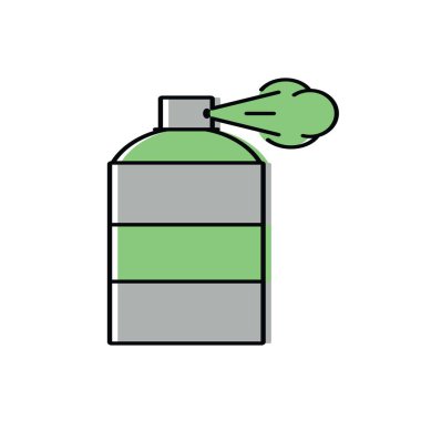 Sprey kutuda nitro boya. Resim ve çizim için aletler. Düz biçimli vektör simgesi