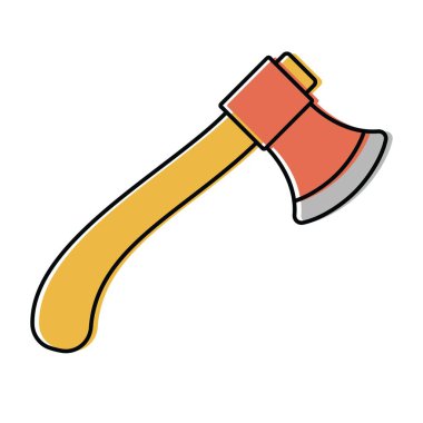 Tahta saplı balta. Çilingir aletleri. Düz biçimli vektör simgesi