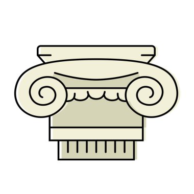 sütun sermayesi düz biçimli renk vektör illüstrasyonu