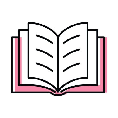 Kitap. Bilim ve eğitim. düz biçimli renk vektör simgesi