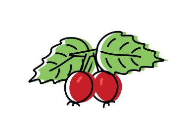 Böğürtlen. Doğal meyveler. Düz biçimdeki vektör illüstrasyonu