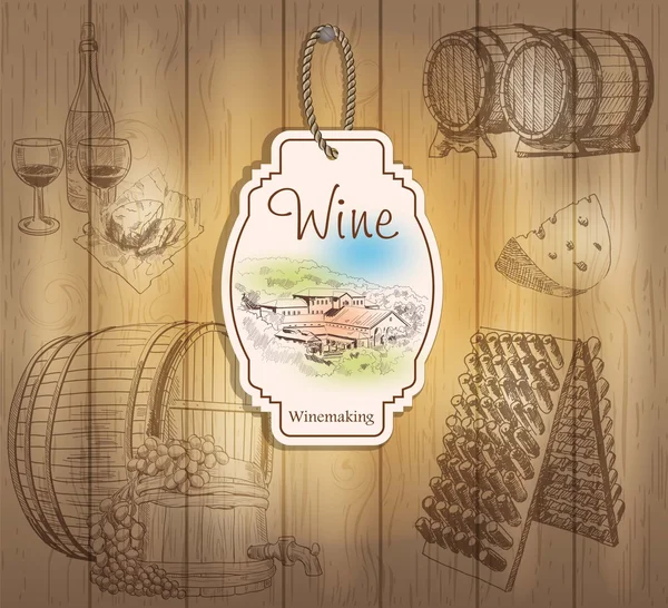 Etiquetas de vino vintage — Archivo Imágenes Vectoriales