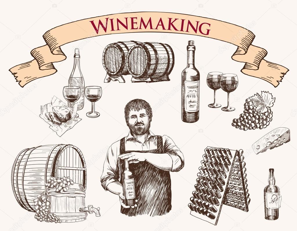 winemaking. the production of sparkling wines