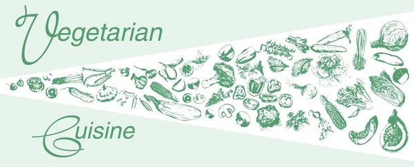 Vegetales vector dibujado a mano — Archivo Imágenes Vectoriales