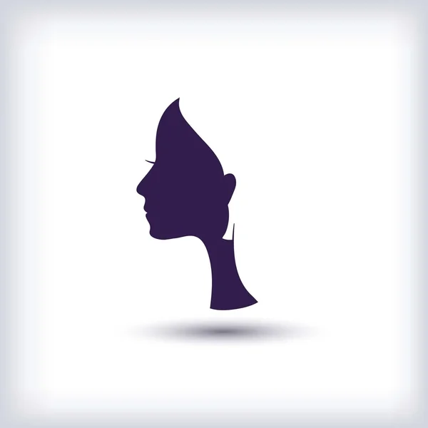 Silhouet van een vrouwelijk hoofd — Stockvector