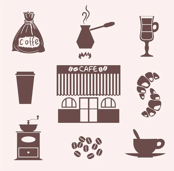 Iconos de café — Vector de stock