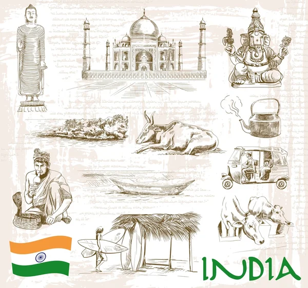 Αξιοθέατα Ινδία — Διανυσματικό Αρχείο