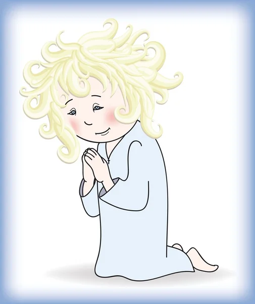 Niño ora a Dios — Vector de stock