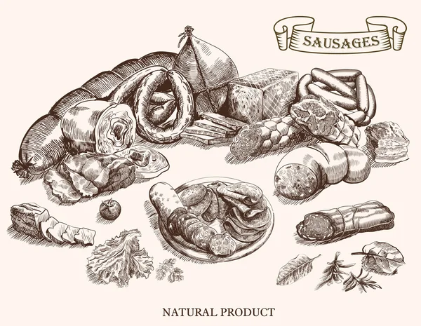 Productos cárnicos Gráficos vectoriales