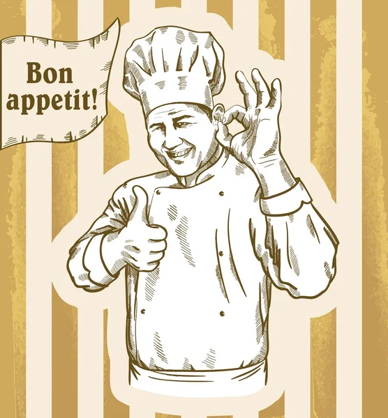 Illustrazione dello chef — Vettoriale Stock