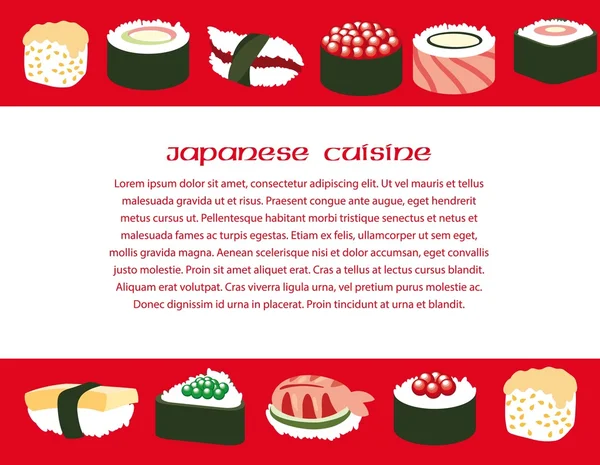 Iconos de comida japonesa — Vector de stock