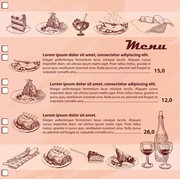 Page de menu — Image vectorielle