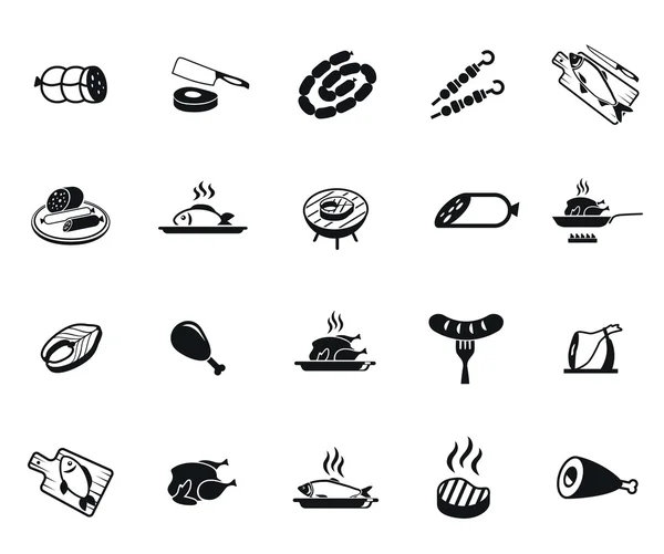 Meat and fish icons — Stock Vector