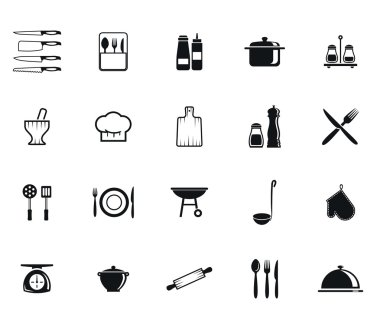 mutfak eşyaları simgeler