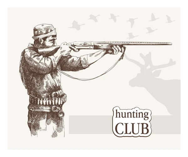 Hunter ve el gol — Vector de stock