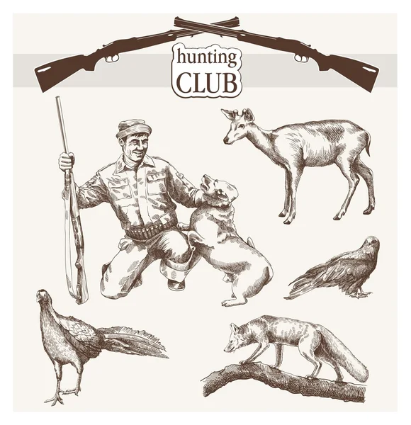 Hunting club — Stock Vector