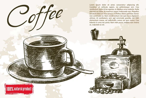 Csésze kávé és kávé — Stock Vector