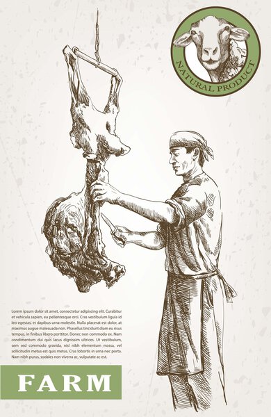 Butcher with meat