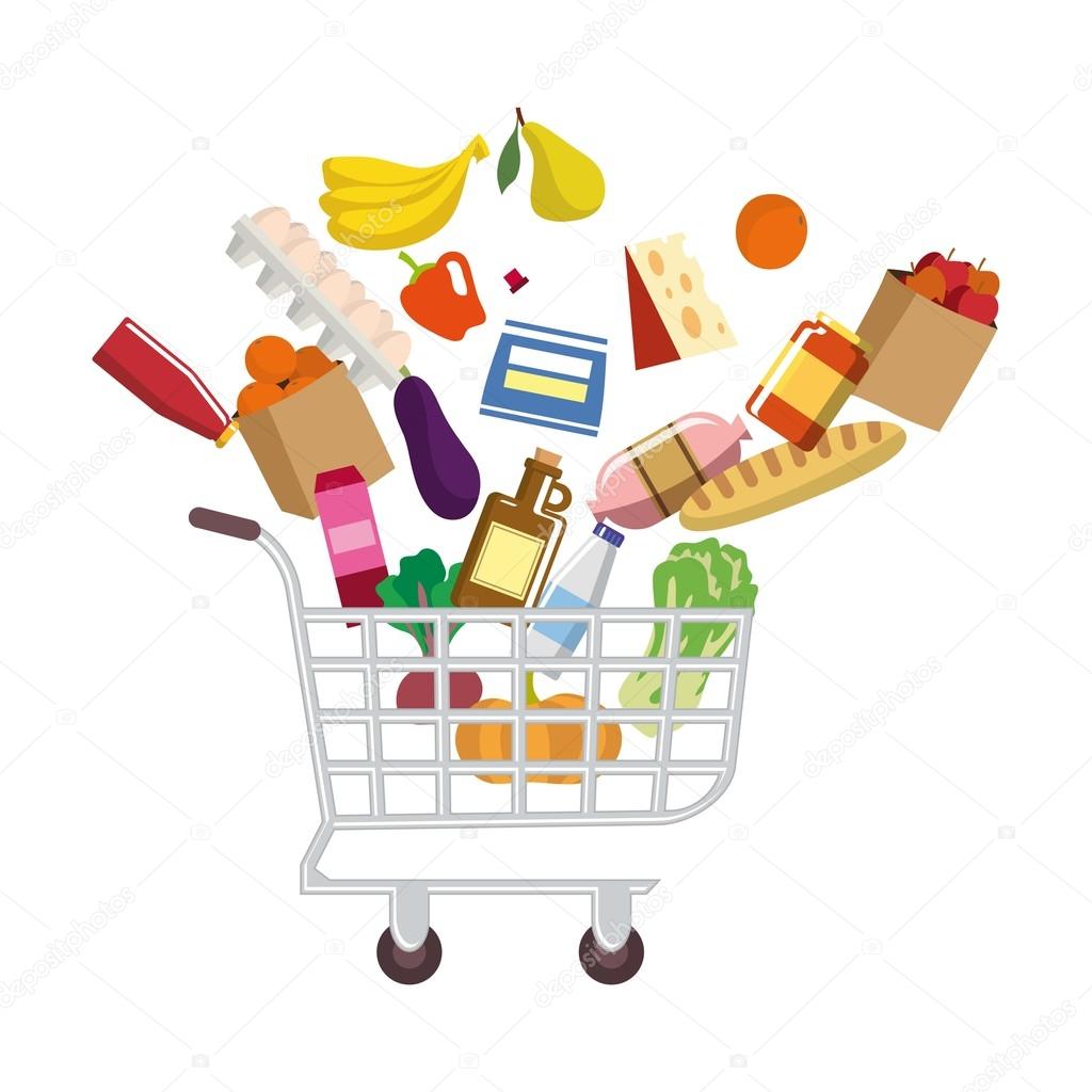 shopping cart with purchases