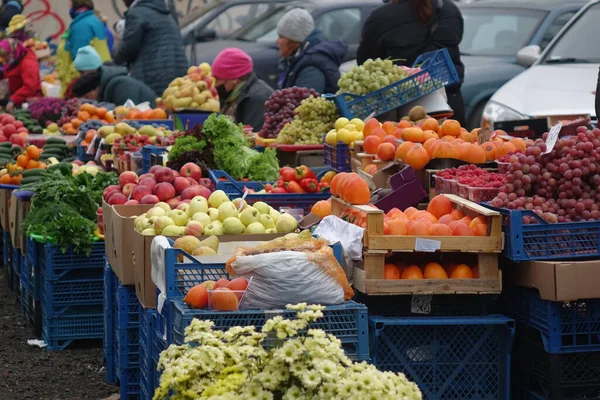 Straatgroentenmarkt Kiev Oekraïne — Stockfoto