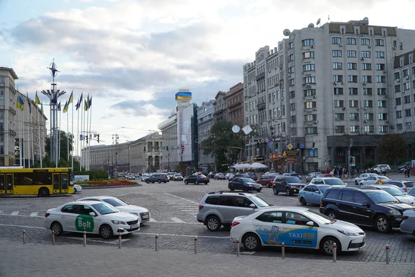 Kijów Ukraina Września 2021 Plac Europejski Chreszczatyk — Zdjęcie stockowe