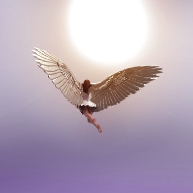 white angel in the air clipart