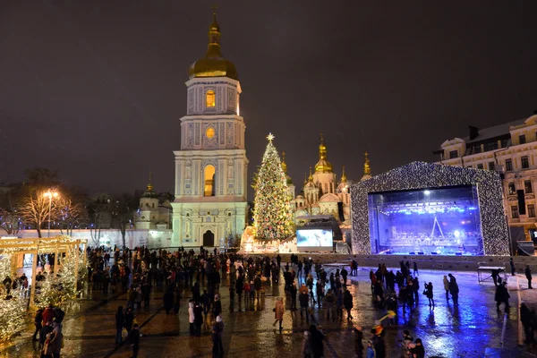 V předvečer nového roku 2016 v Kyjevě — Stock fotografie