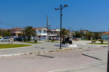 Kentsel peyzaj. Küçük sahil kasabası