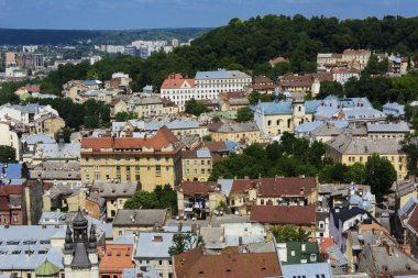 Kuş Uçuş şehirden görüntüleyin. Lviv şehir