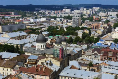 Kuş Uçuş şehirden görüntüleyin. Lviv şehir