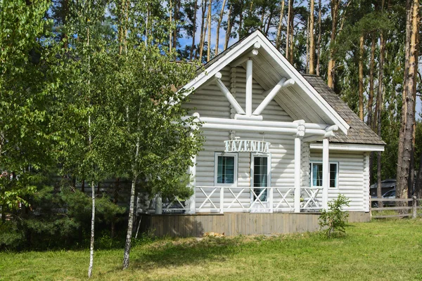 Holzhütte im Kiefernwald im Sommer — Stockfoto