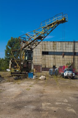 Sanayi Bölgesi eski harap ve terk edilmiş fabrika