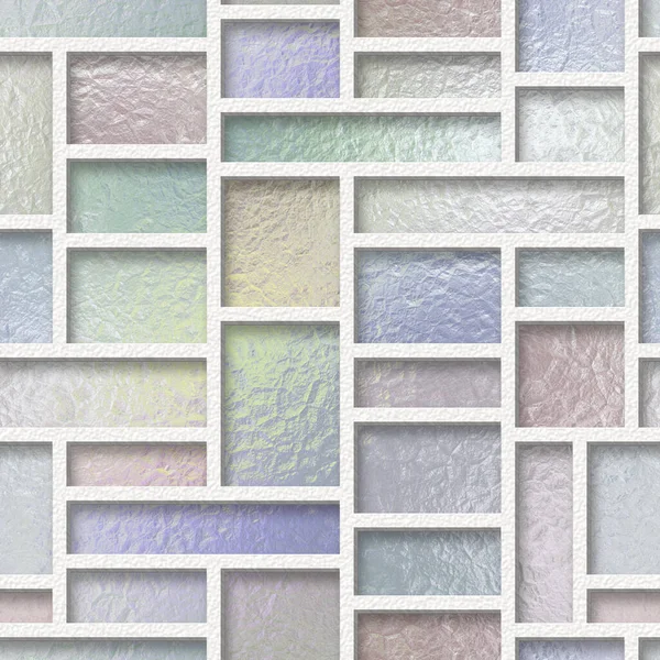 Farbiges Glas Nahtlose Textur Mit Rechteckigem Gittermuster Illustration — Stockfoto