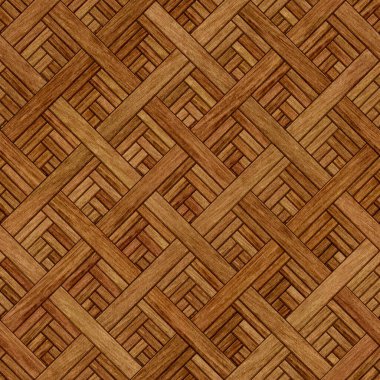 Carved geometric pattern on wood background seamless texture, diagonal cross stripes, 3d illustration