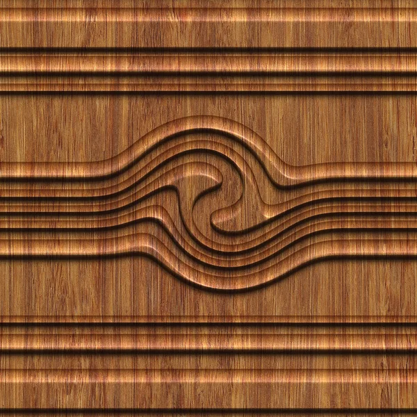 Carved Pattern Wood Background Seamless Texture Illustration — Stock Photo, Image
